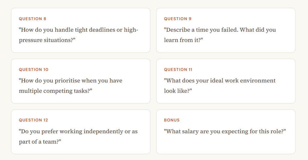 hr job interview questions
